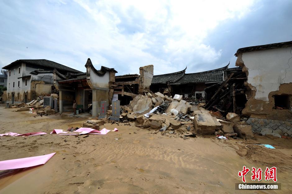 台风“尼伯特”造成福建闽清宏琳厝景区毁损严重