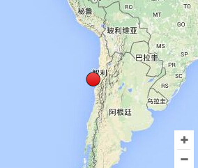 智利中部沿海发生6.0级地震震源深度10千米（图）