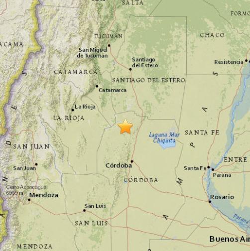 阿根廷北部发生5.8级地震震源深度11.4公里