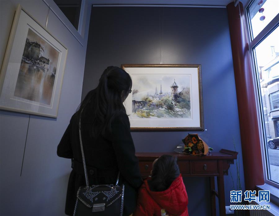 （XHDW）（3）中国旅比画家曹培安在布鲁塞尔举行美术展