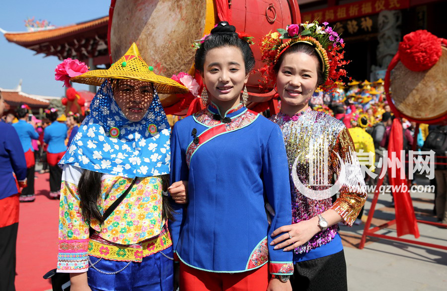 福建三大渔女同拜妈祖　蟳埔女惠安女湄洲女盛装出行